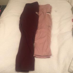 Fabletics Leggings Pink Burgundy
